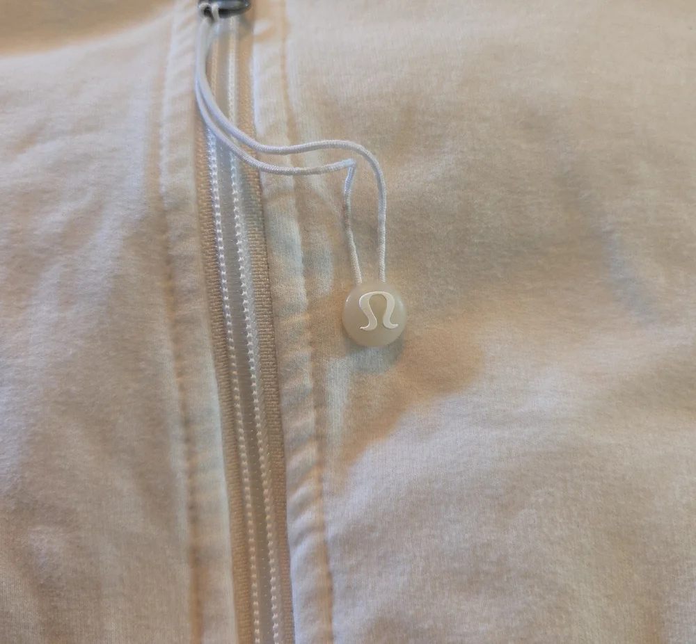 Lululemon White Zip Up Jacket Size 8 Fitted Athleisure Yoga Forme Style OG - Picture 8 of 9